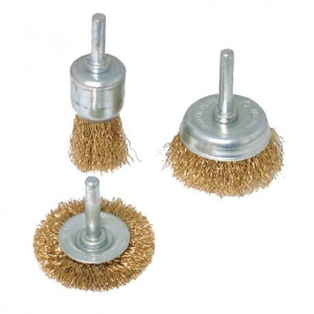 Wire Wheel & Cup Brush Set 3pce, 6mm Shank