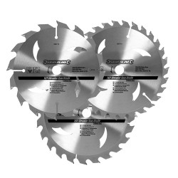 Karbidové řezné kotouče pro okružní pilu - 16, 24, 30 zubů, 3 kusy, 150 x 20 - 16, 12,75 mm redukce