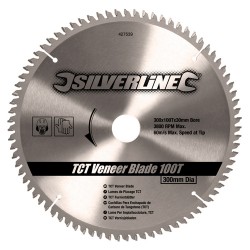 TCT Veneer Blade 100T, 300 x 30 - 25, 20, 16mm rings