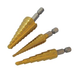 Titanium-Coated HSS Step Drill Set 3pce, 3pce