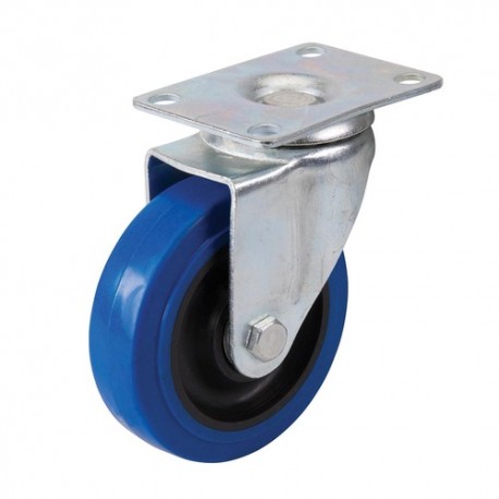 Rubber Castor Swivel, 100mm 140kg Blue