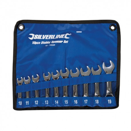 Stubby Spanner Set 10pce, 10-19mm