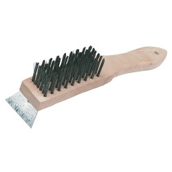 Wooden Wire Brush & Scraper, 6 Row