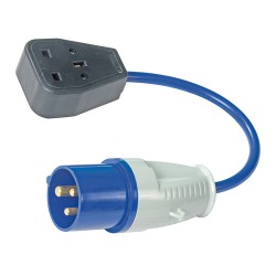 16A-13A Fly Lead Converter, 16A Plug to 13A Socket