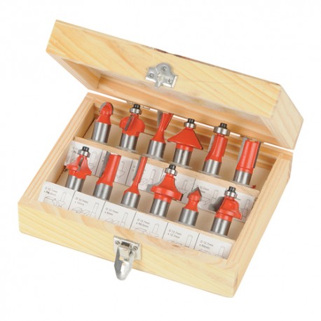 1/2" TCT Router Bit Set 12pce, 1/2"