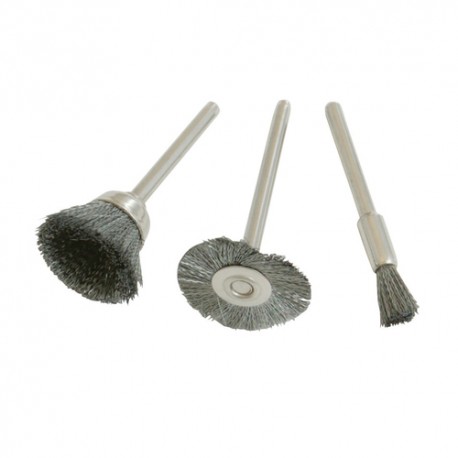 Steel Brush Set 3pce, 5, 15, 19mm