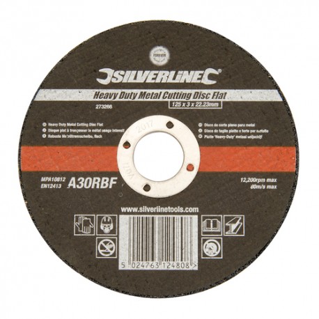 --- Heavy Duty Metal Cutting Disc Flat, 125 x 3 x 22.23mm