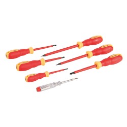 VDE Soft-Grip Electricians Screwdriver Set, 7pce