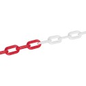 --- Plastic Chain Red/White, 6mm x 5m