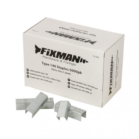 Fixman - Zszywki typ 140, 5000 szt., 10,55 x 8 x 1,26 mm