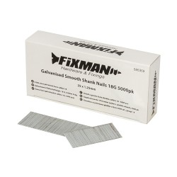 Fixman - Ocynkowane gwoździe z gładkim trzpieniem 18 G, 5000 szt., 25 x 1,25 mm