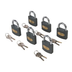 --- Iron Padlock Keyed Alike 6pk, 50mm