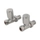 Straight Modern Heated Towel Radiator Valves 2pk, 15mm