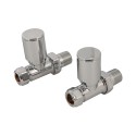 --- Straight Modern Heated Towel Radiator Valves 2pk, 15mm