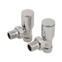 --- Angled Heated Towel Radiator Valves 2pk, 15mm