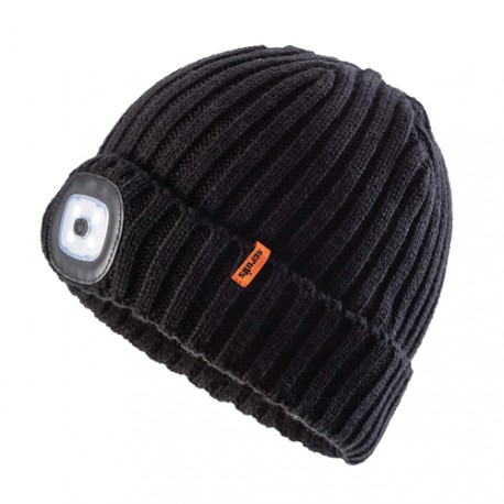 --- LED Knitted Beanie Black, One Size