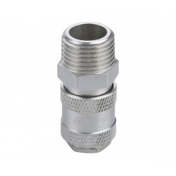 Quick Coupler-Socket, Outer Screwthread 1/2", brass, nickel plated