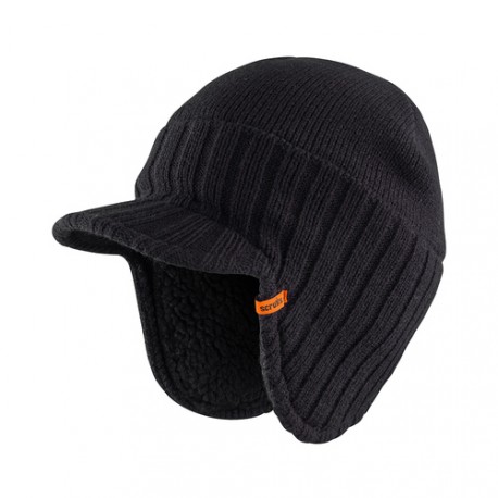 --- Peaked Beanie Black, ONE SIZE