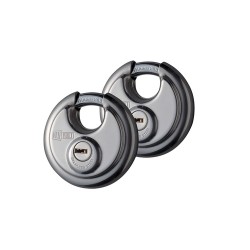 Stainless Steel Disc Padlock Twin Pack, 70mm