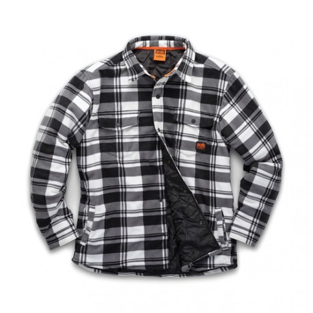 --- Worker Padded Checked Shirt Black/White, S