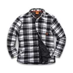 --- Worker Padded Checked Shirt Black/White, XL