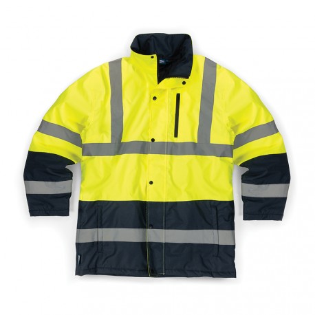 Tough Grit Hi-Vis 2-Tone Waterproof Jacket Yellow/Navy, XXL