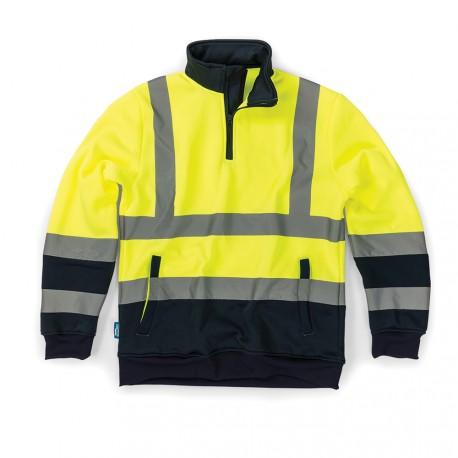 --- Tough Grit Hi-Vis 2-Tone Sweatshirt Yellow/Navy, XXL