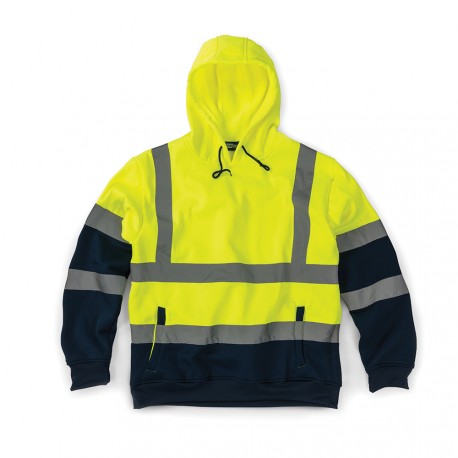 --- Tough Grit Hi-Vis 2-Tone Hoodie Yellow/Navy, XXL