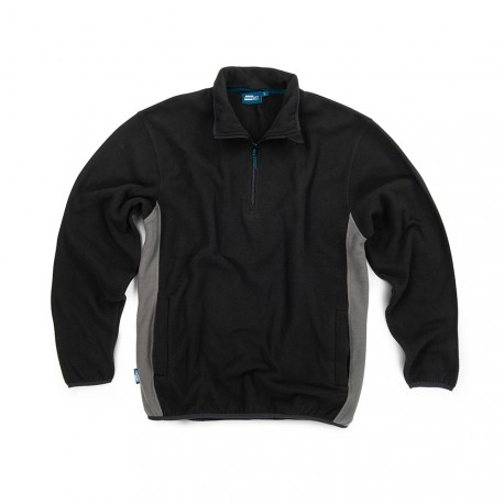 --- Tough Grit 2-Tone 1/4 Zip Fleece Black / Charcoal, XL