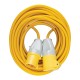 --- Defender Extension Lead Yellow 2.5mm2 16A 14m, 110V