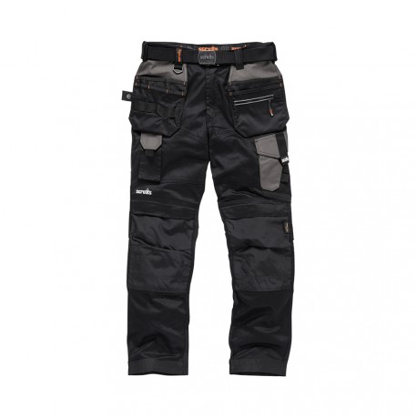 Scruffs - Spodnie z kieszeniami kaburowymi Pro Flex, czarne, 42 R